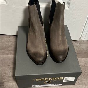 Gray Suede Ankle Boots